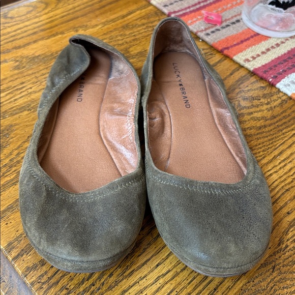 LUCKY BRAND Olive Green Erin Ballet Flats - Picture 1 of 8